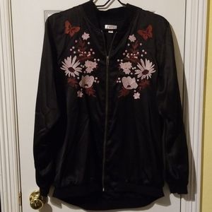 Black jacket with flowers